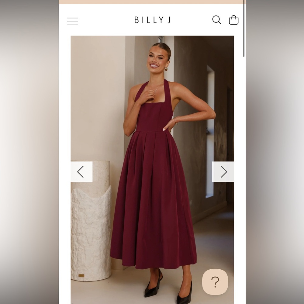 Chic Halter Midi Dress in Rich Burgundy